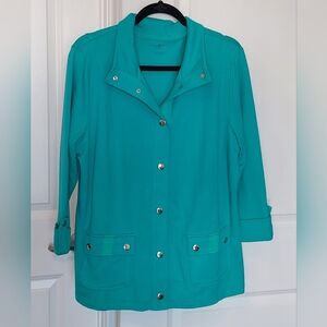 Karen Scott Sport Women's Lightweight Jacket Teal Size L